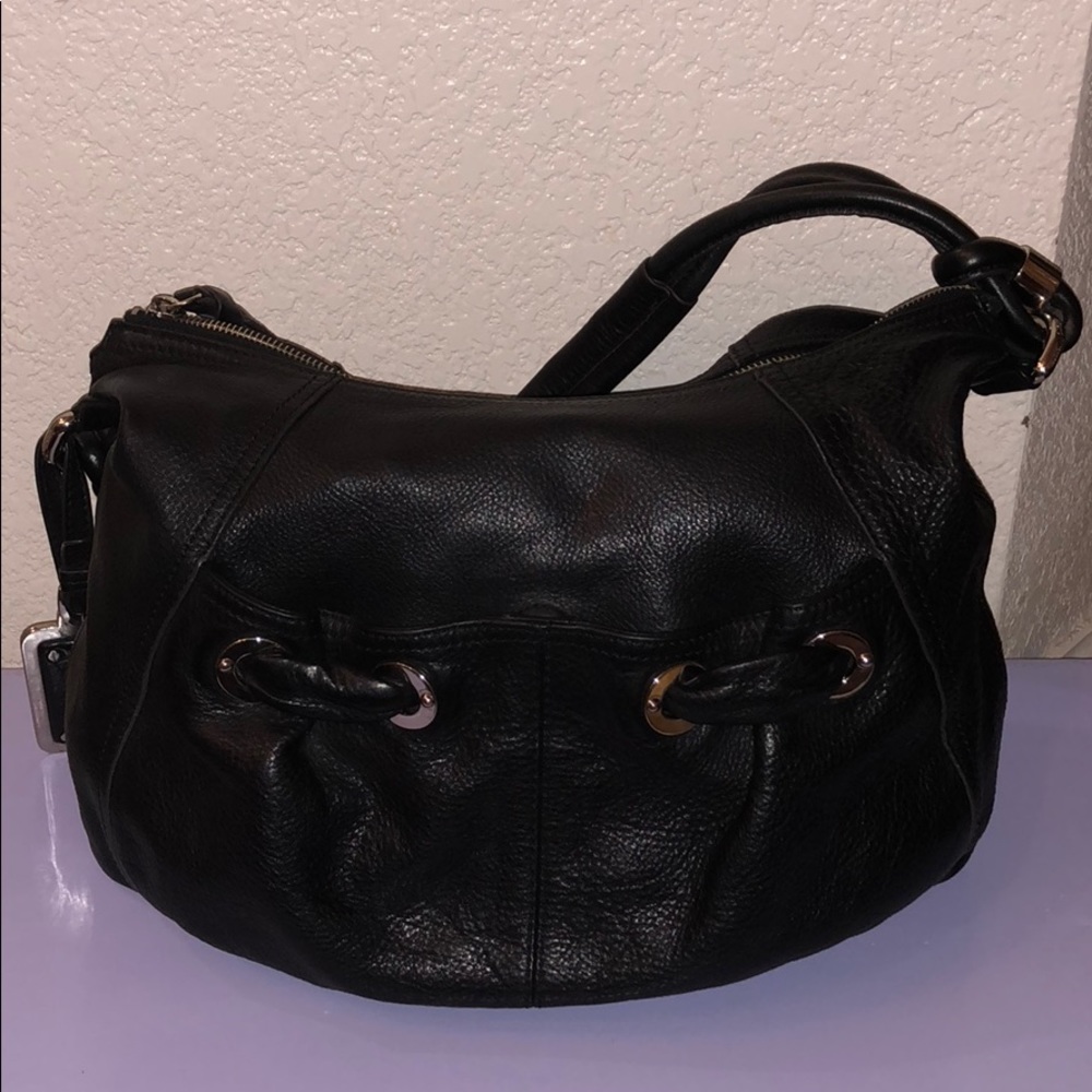 Black leather handbags